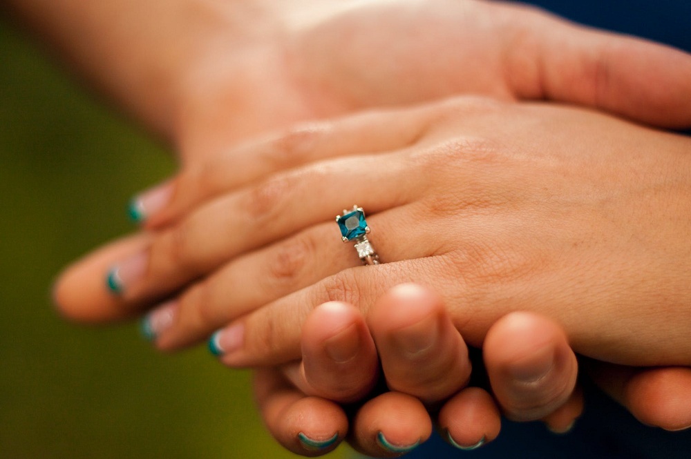 Blue Engagement ring